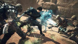 An Arisen fighting monsters in Dragon's Dogma II.