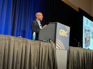 Jordan Mechner at the GDC podium