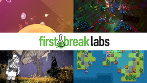 Graphic showing the first four games from indie publisher First Break Labs.