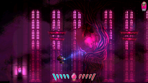 Image from Death Machine by Philip Froelich, an example of a 2D-dynamically lit game using 2D-Normal maps releasing in 2024.  