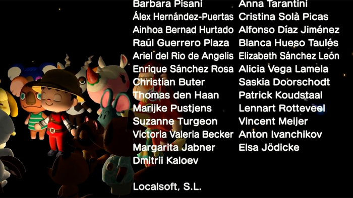 Localsoft credited as a standalone entity in the credits for Animal Crossing: New Horizons